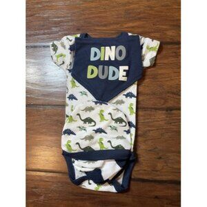 Baby Boy Size 0-3 Months Dinosaur 6 Piece Set Playful Classic Graphic Minimalist